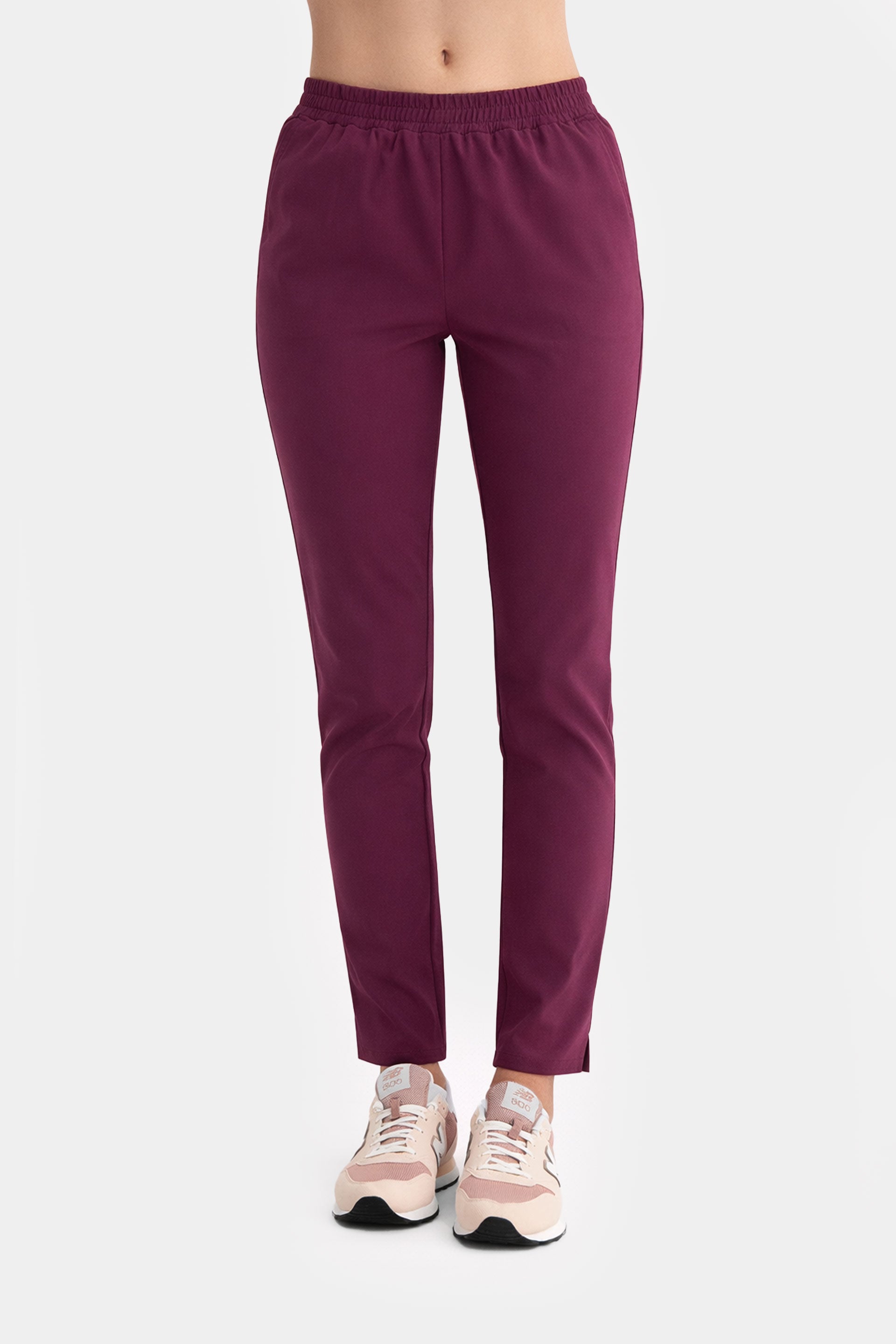 Damskie spodnie medyczne Fit - kolor wine berry