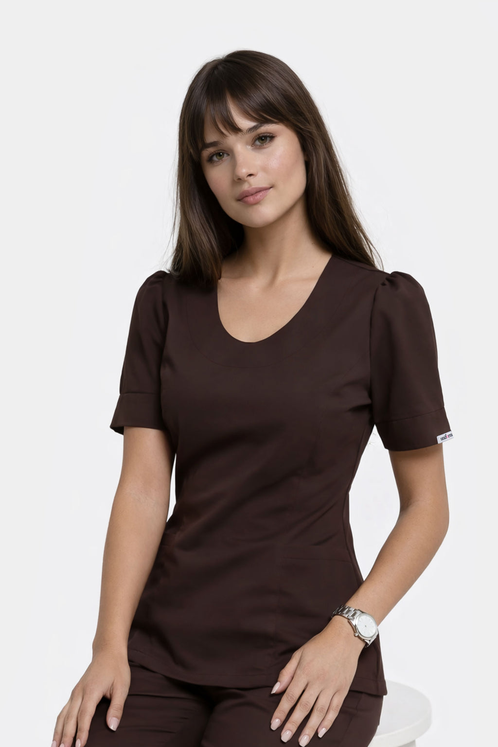 Medyczna bluza damska Julia - kolor choco