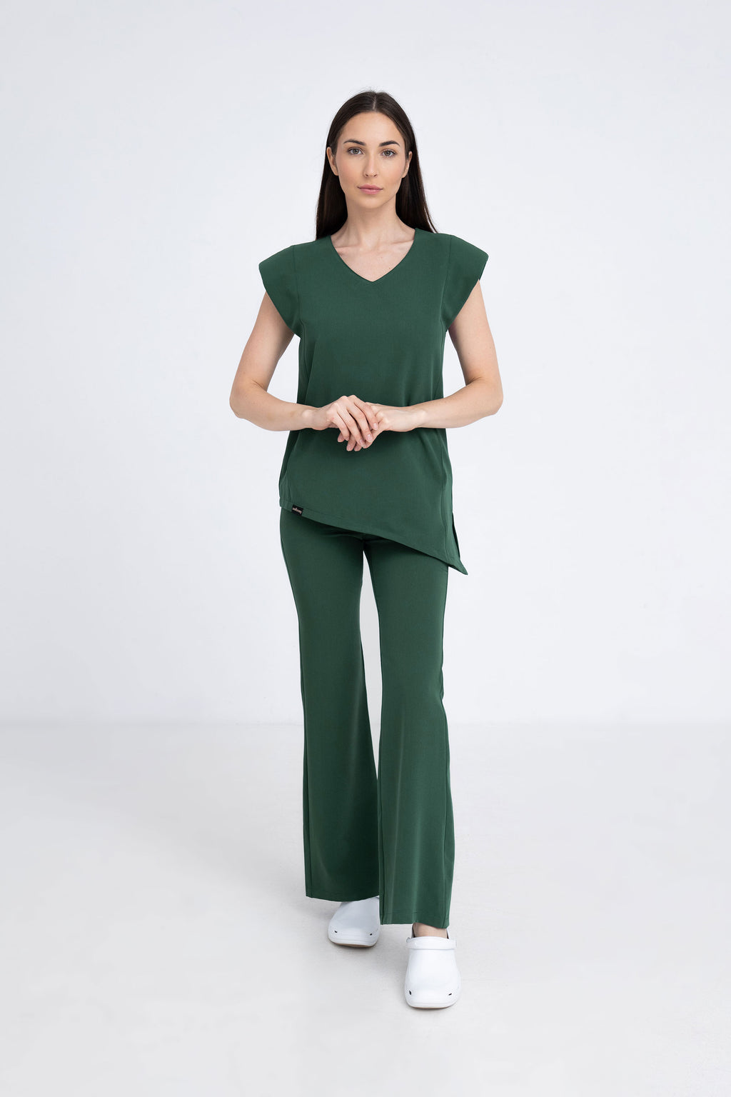 Kosmetyczna bluzka damska Raya - kolor dark green