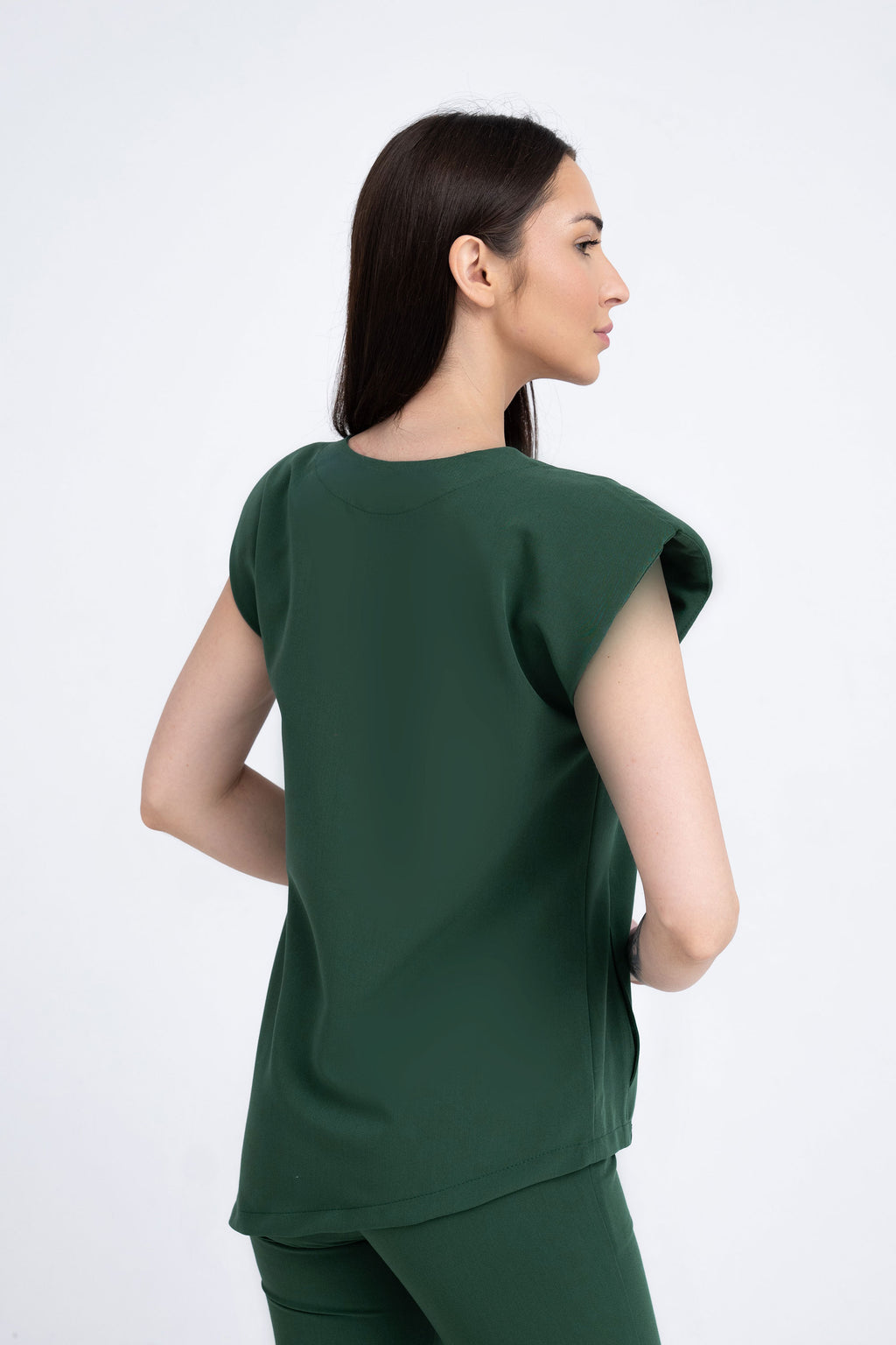 Kosmetyczna bluzka damska Raya - kolor dark green