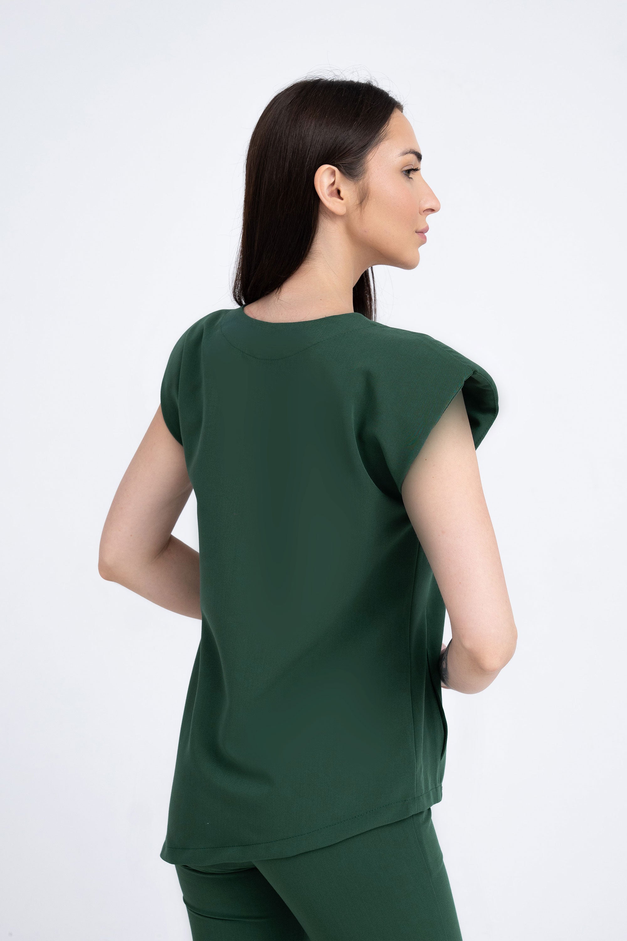 Kosmetyczna bluzka damska Raya - kolor dark green