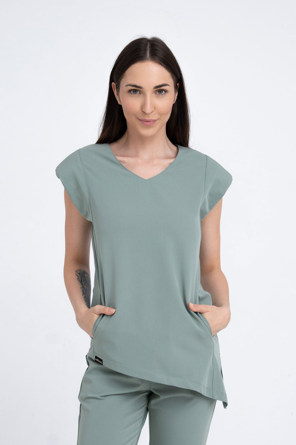 Kosmetyczna bluzka damska Raya - kolor lily pad