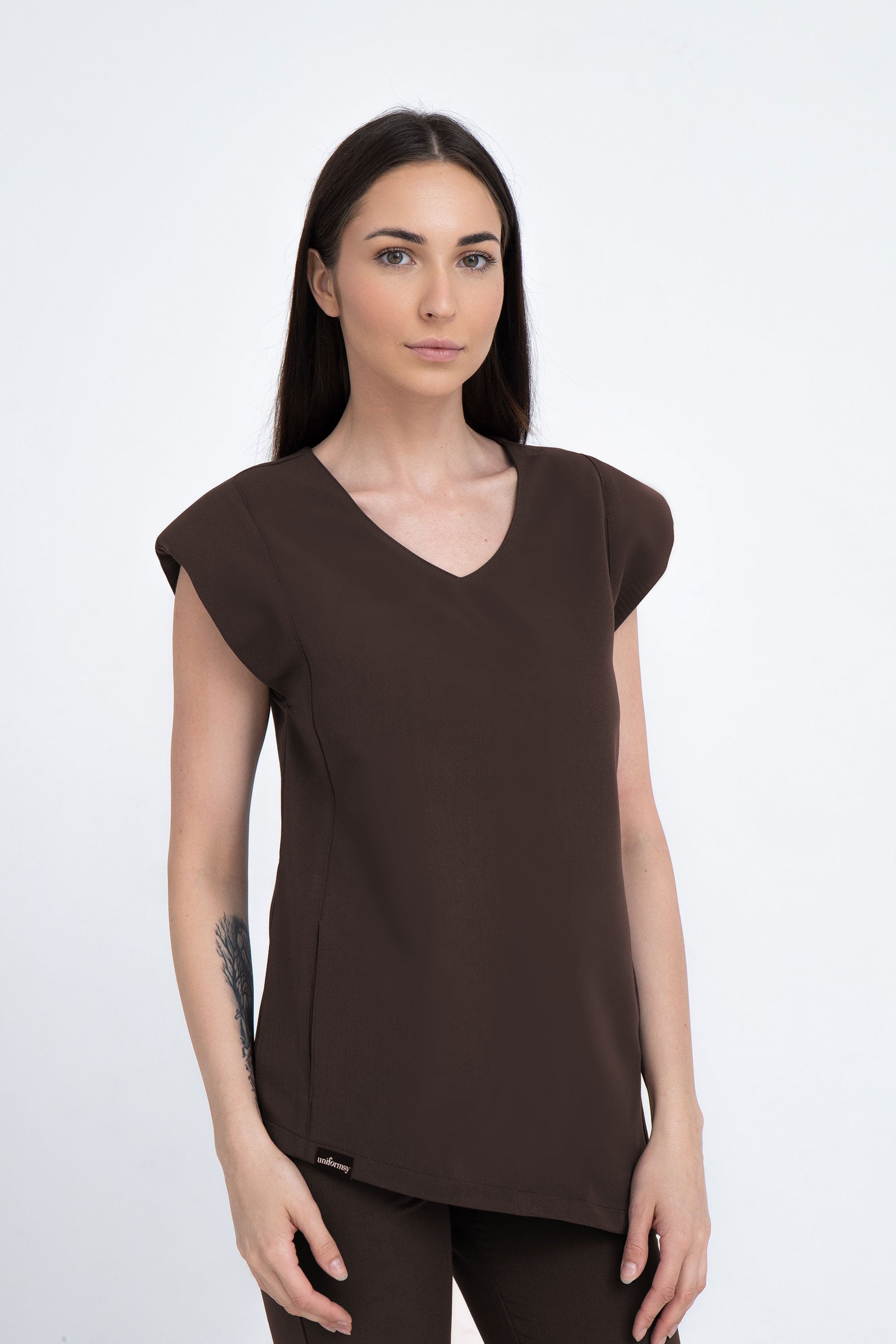 Kosmetyczna bluzka damska Raya - kolor choco