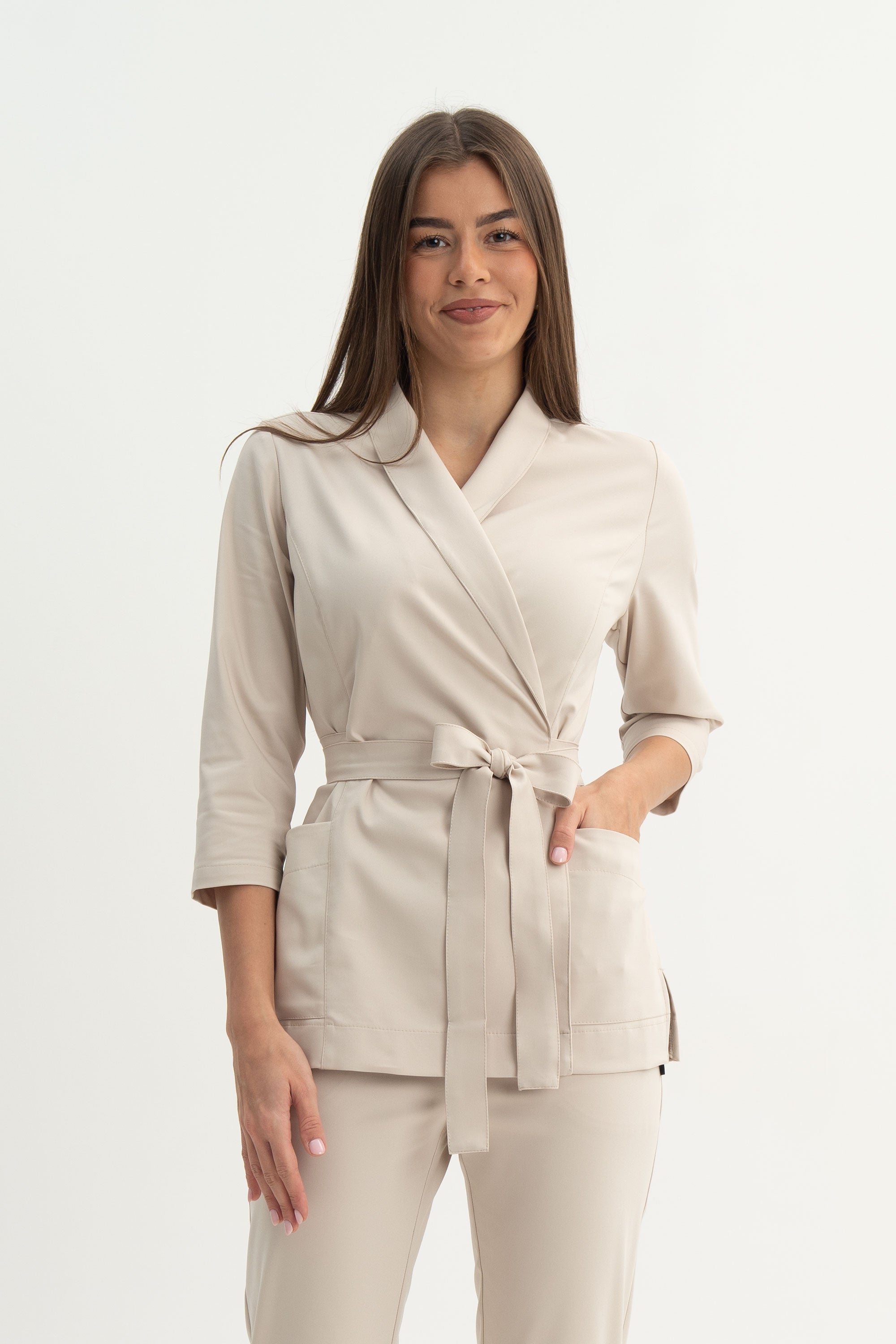 Tunika kosmetyczna Leti - kolor vanilla beige