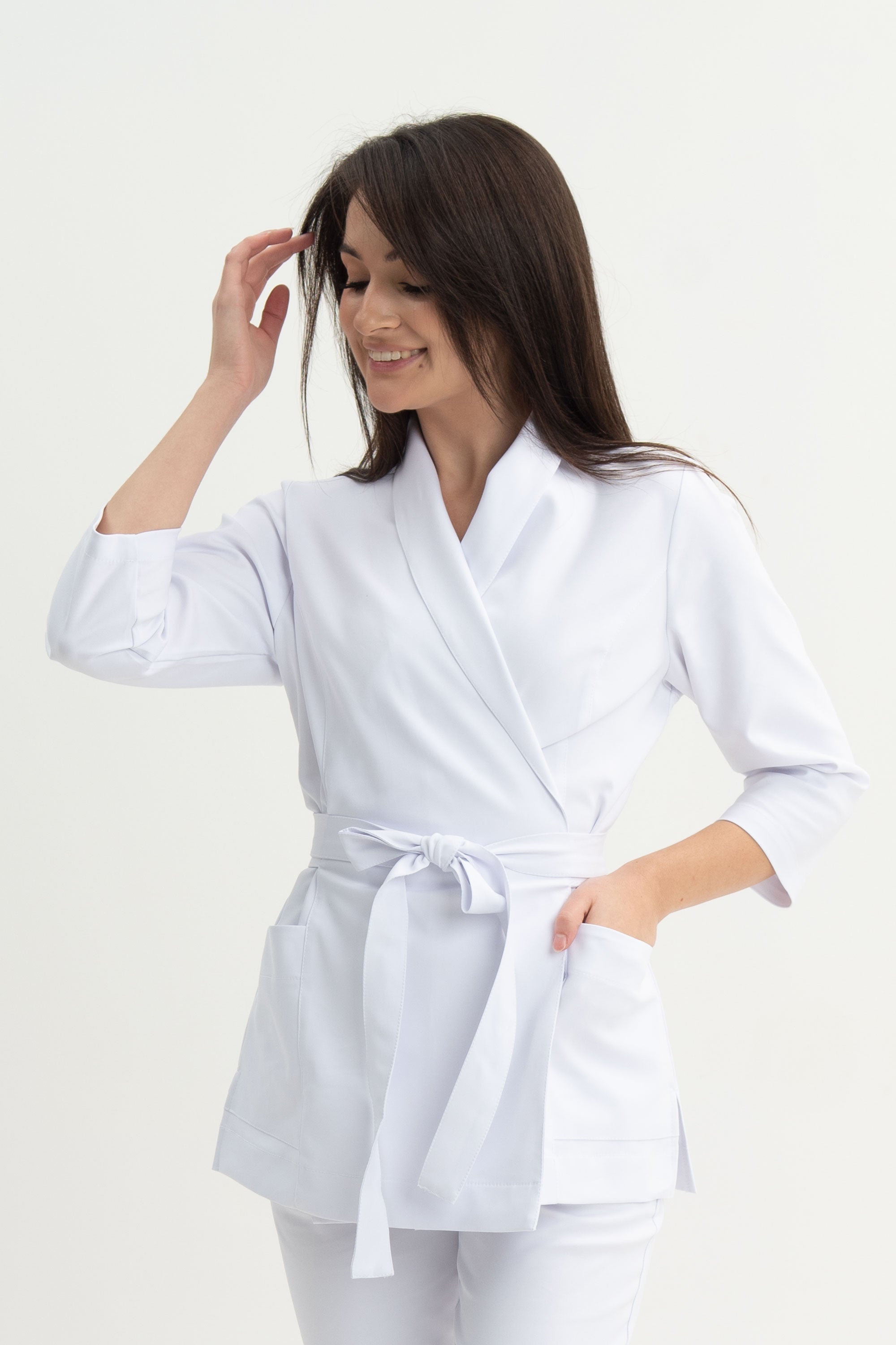 Tunika kosmetyczna Leti - kolor silk white