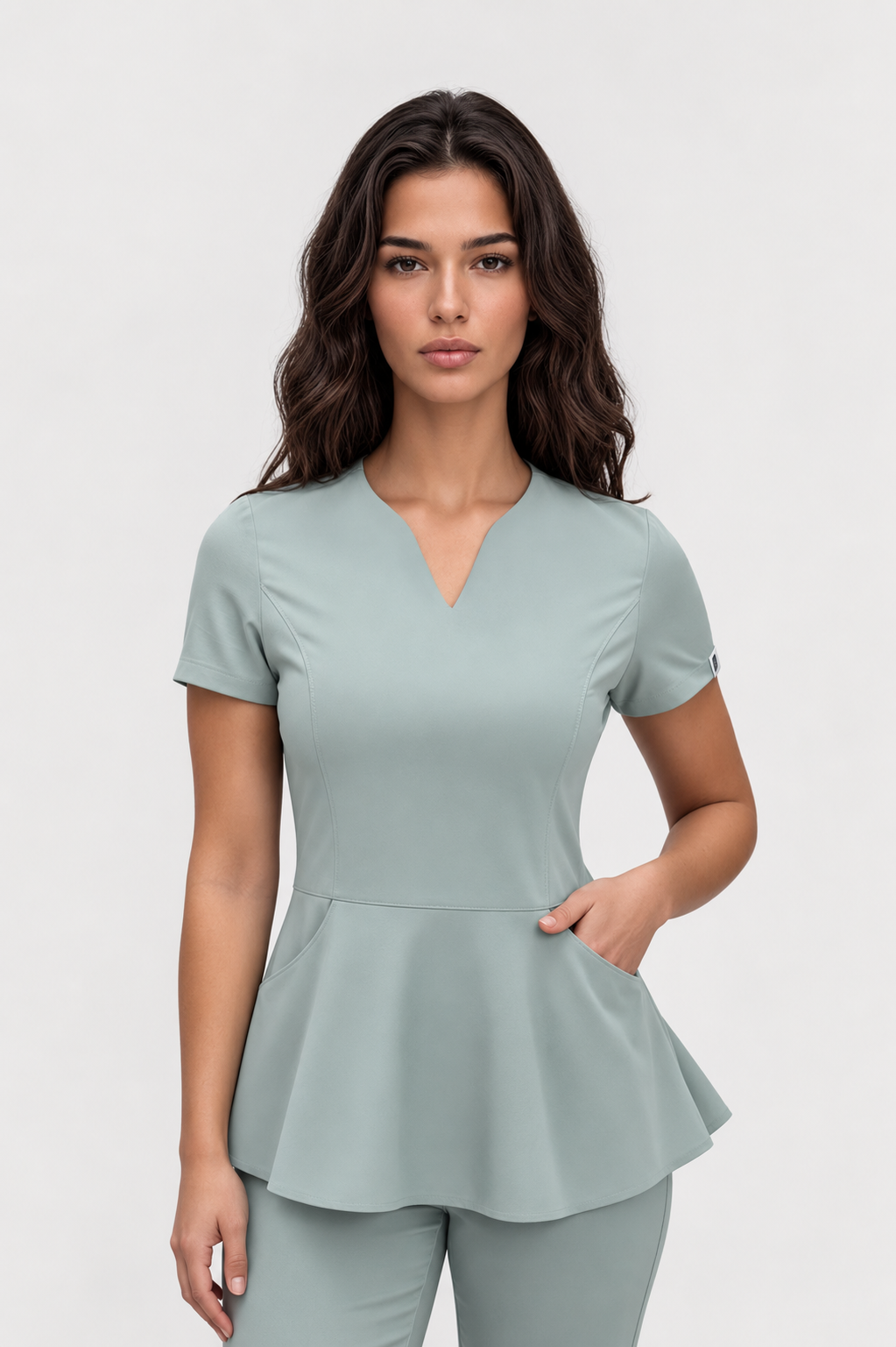 Bluza z baskinką Kate blank blue