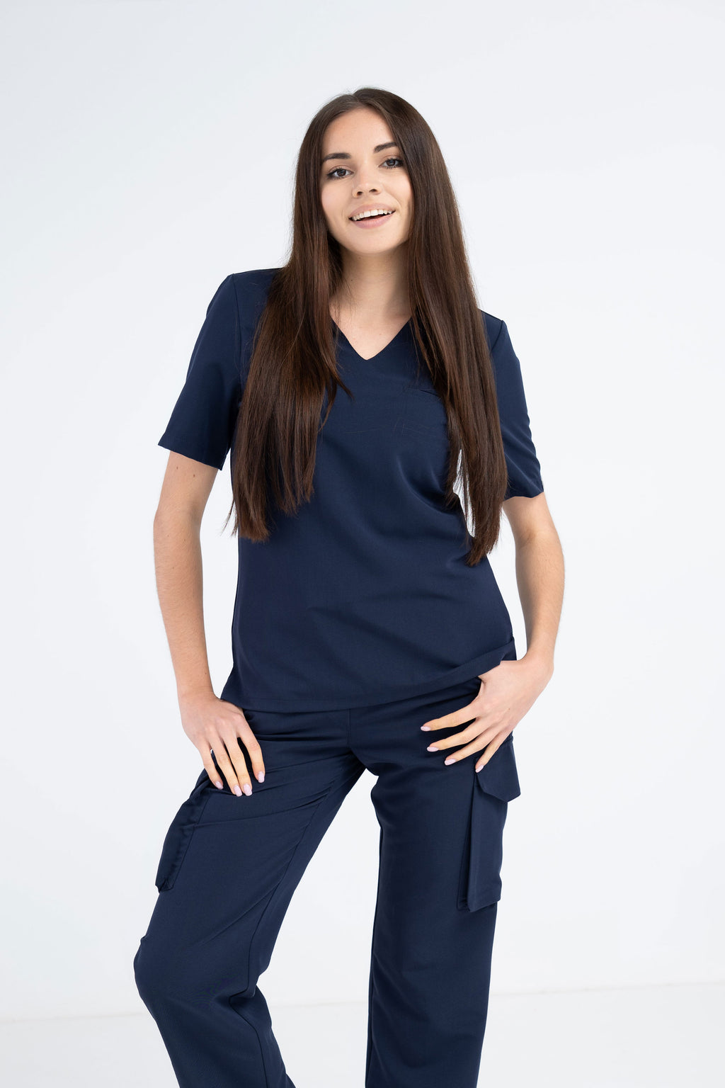 Medyczna bluza damska Cami - kolor dark navy