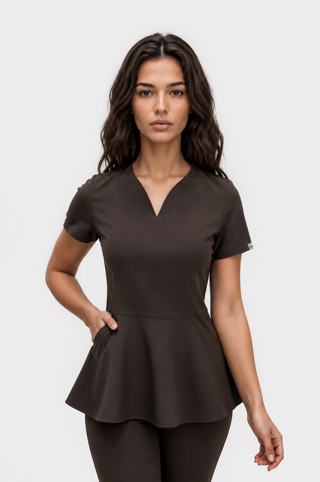 Bluza z baskinką Kate choco