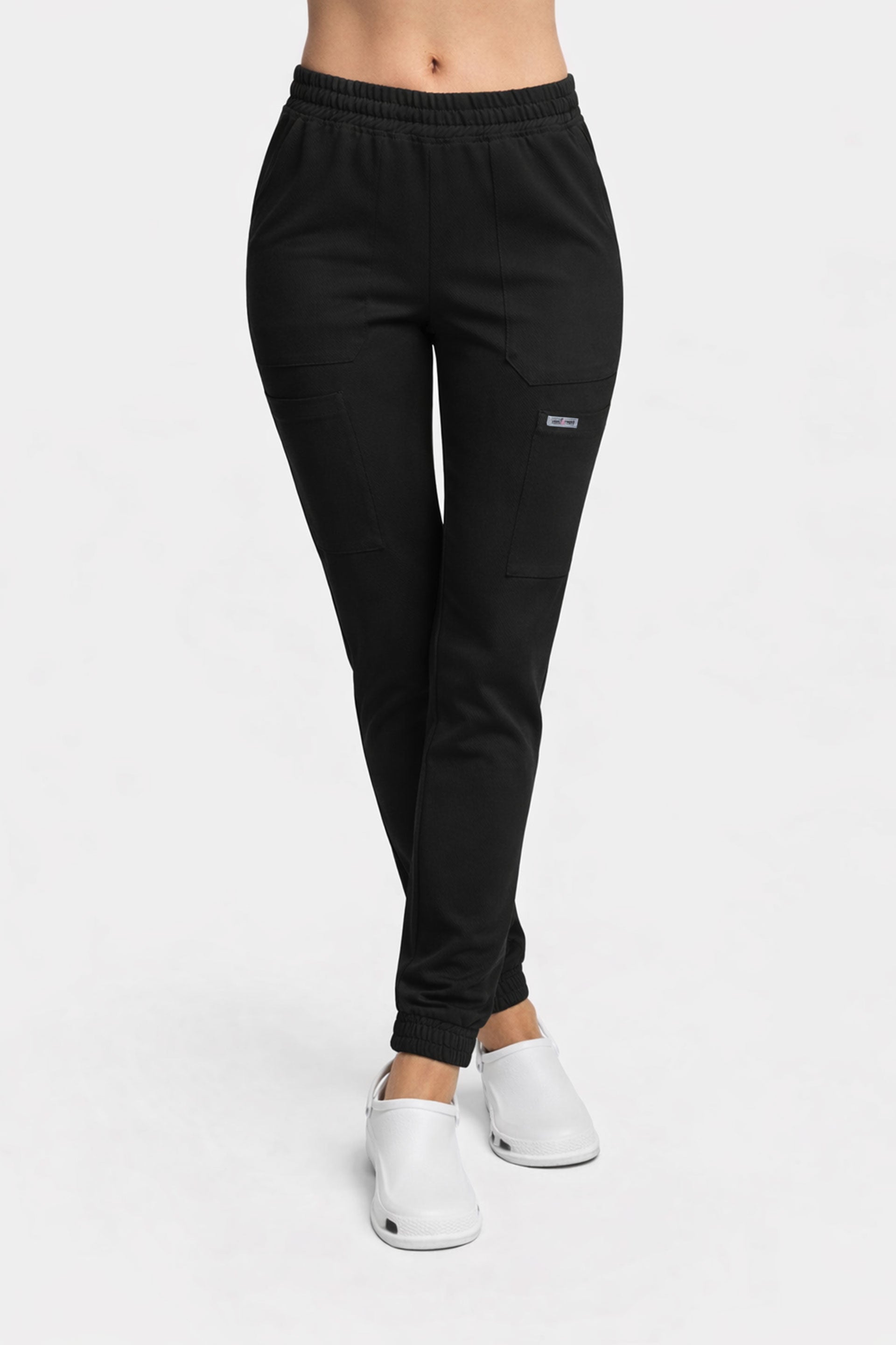 Damskie spodnie medyczne joggery Soft - kolor black
