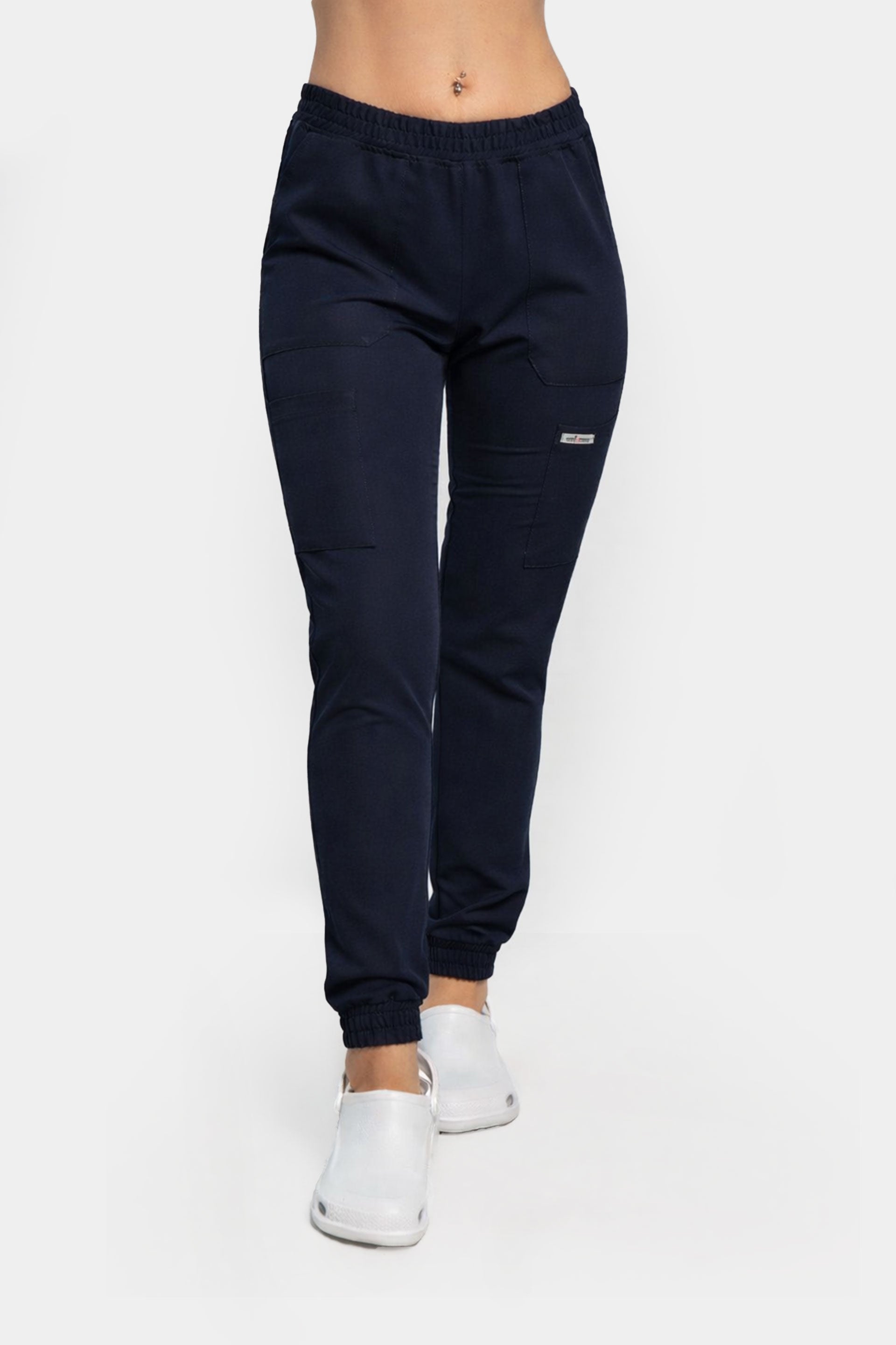 Damskie spodnie medyczne joggery Soft - kolor dark navy