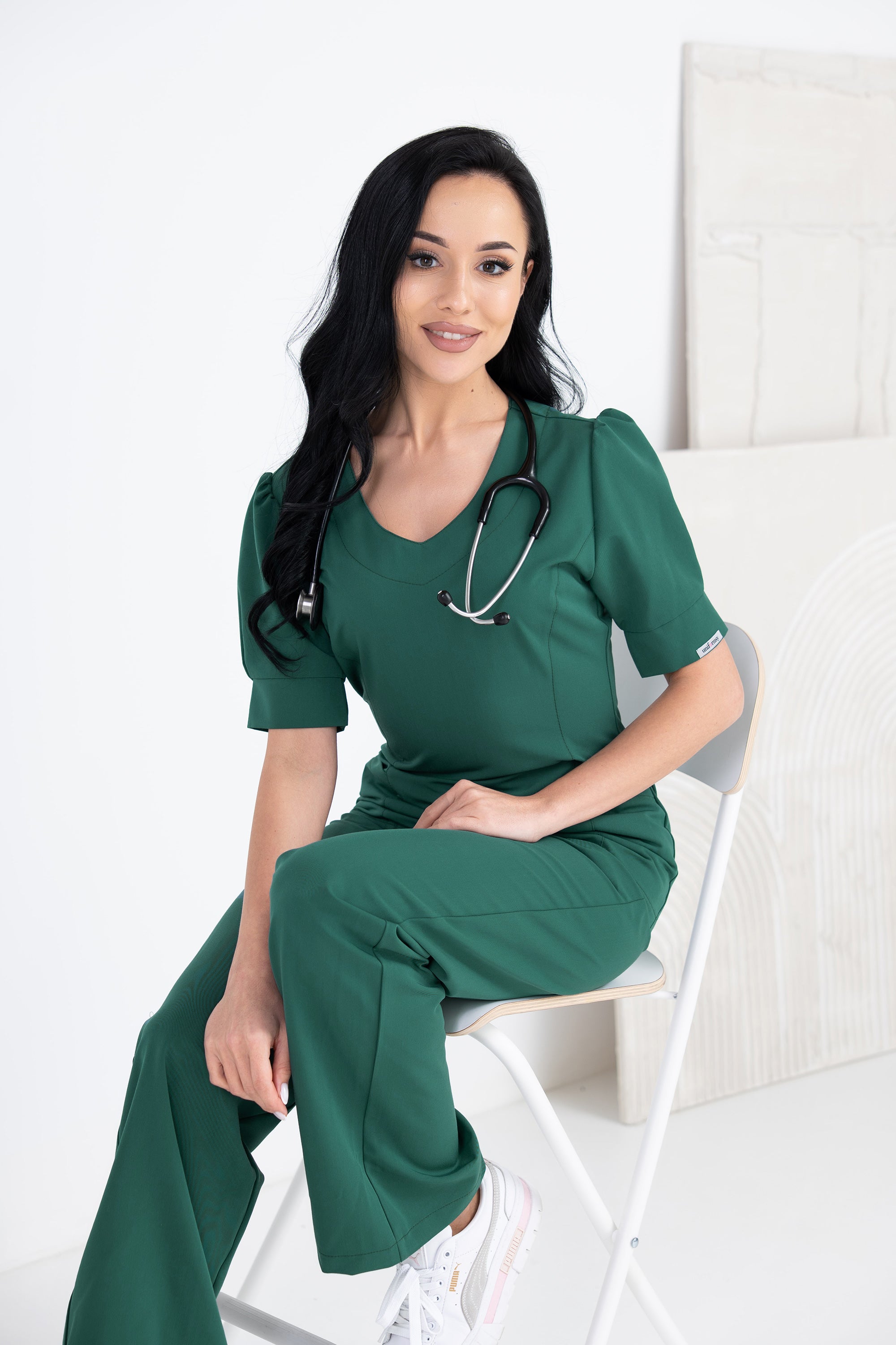 Medyczna bluza damska Julia - kolor Dark green