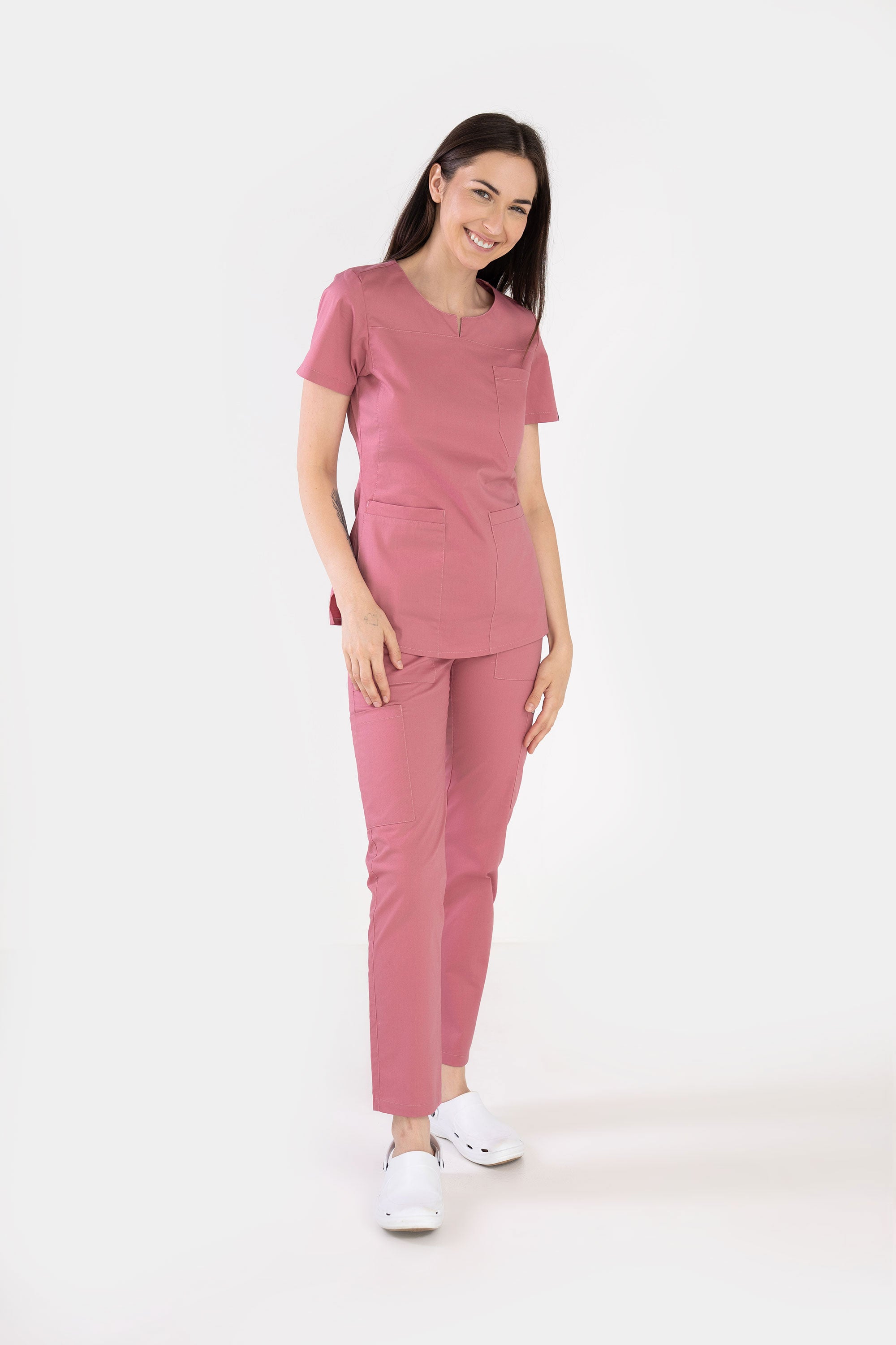 Komplet medyczny damski Coco - kolor ciemnoróżowy