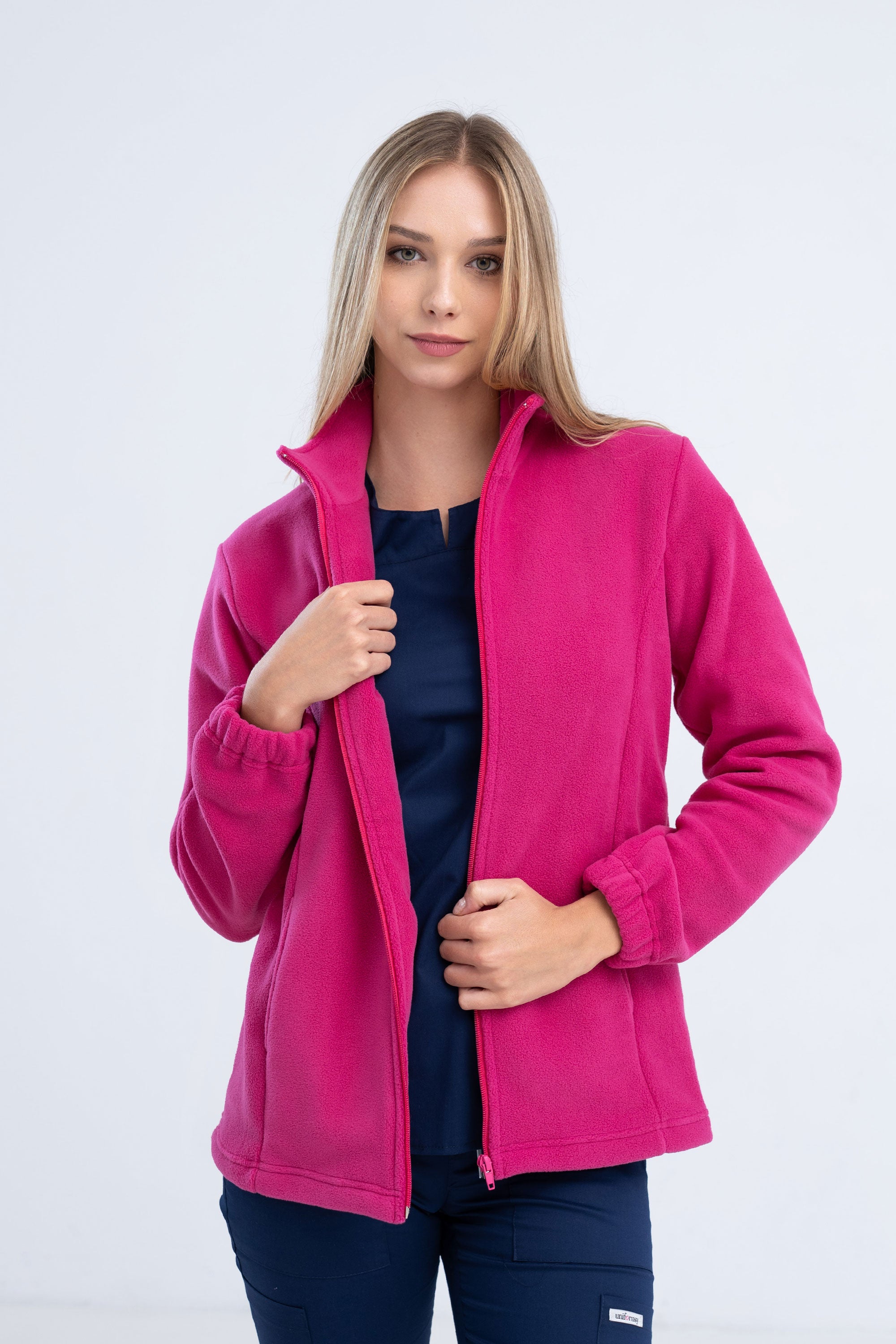 Polarowa bluza medyczna damska Adela - kolor amarant