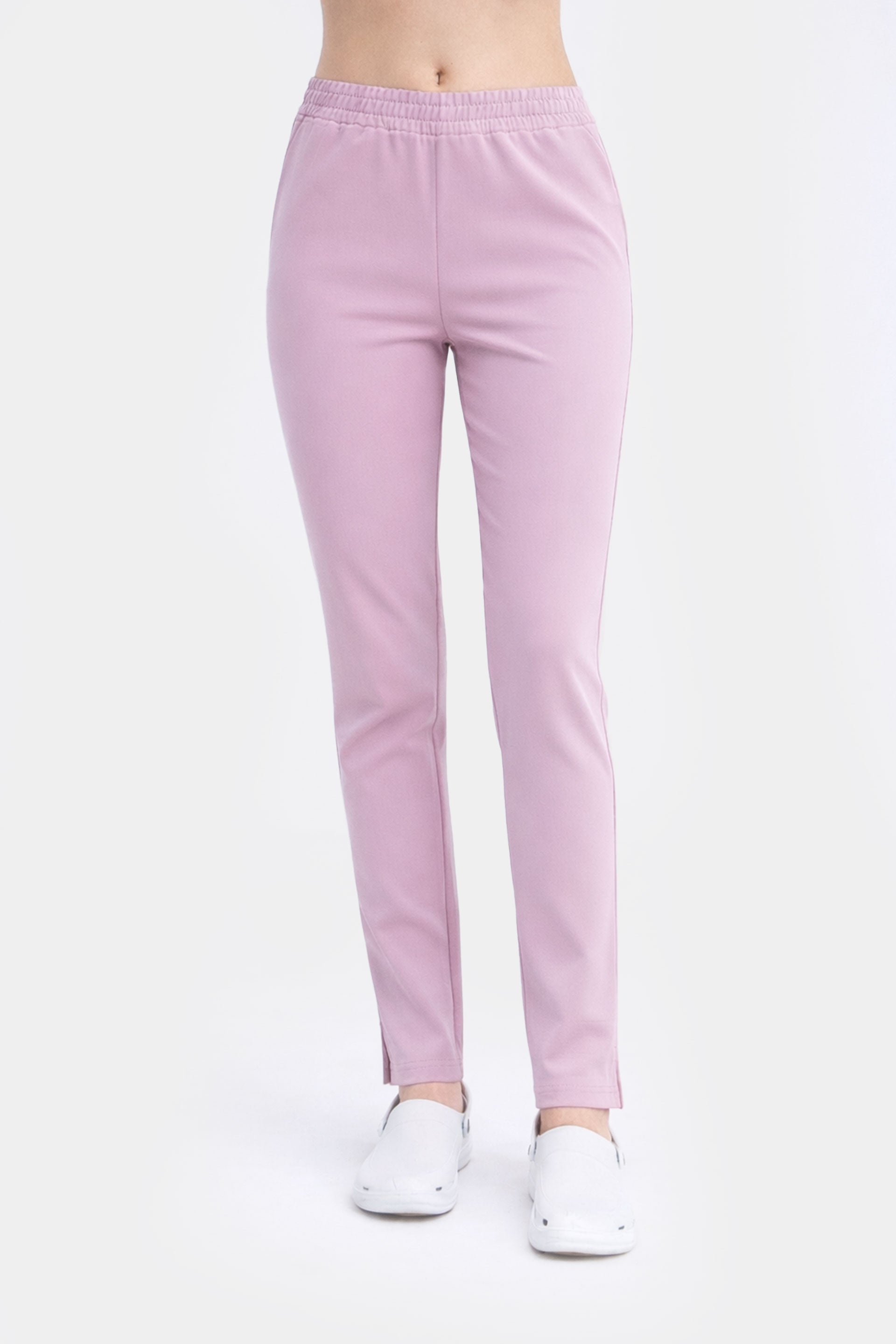 Damskie spodnie medyczne Slim Soft - kolor pudra rose