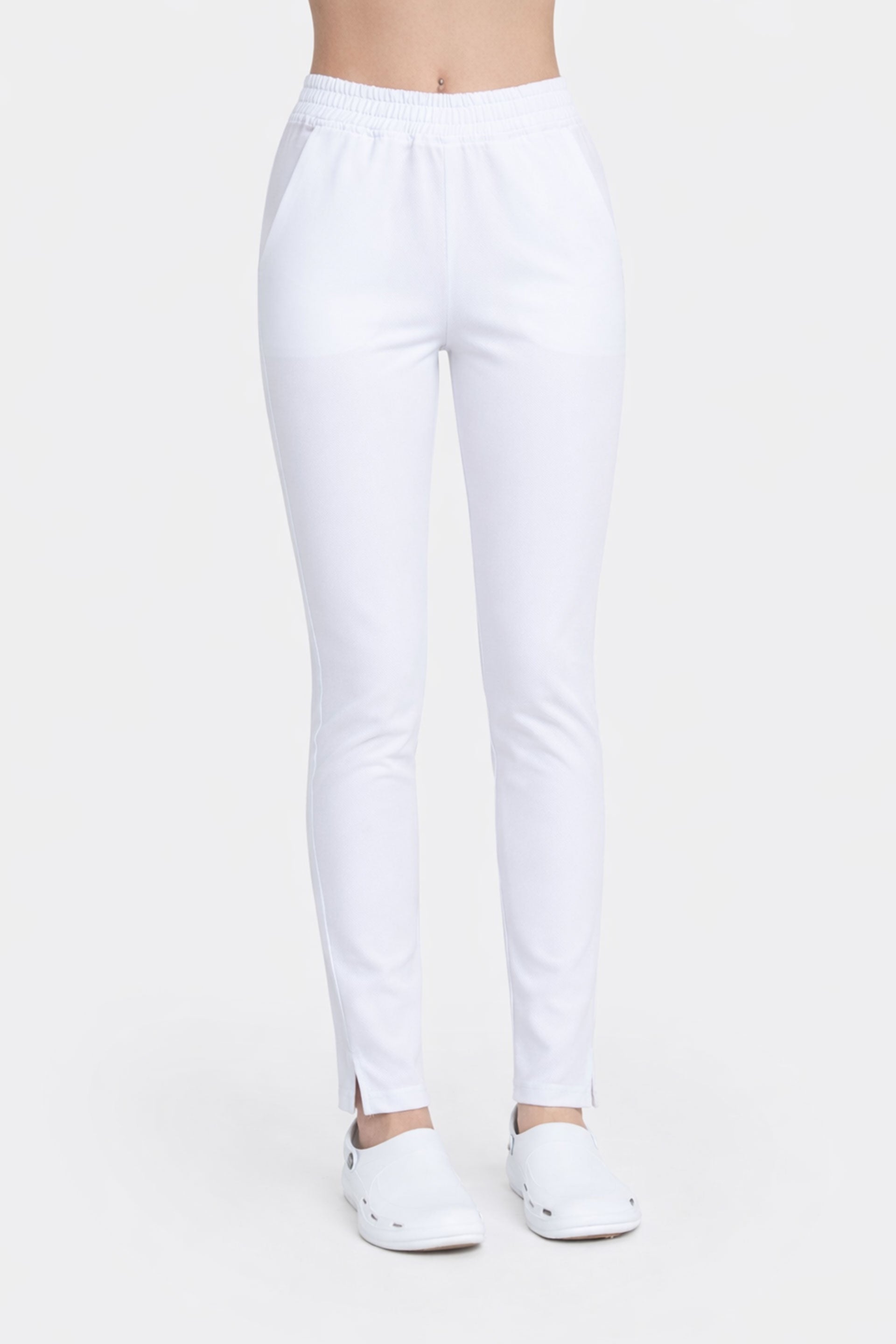 Damskie spodnie medyczne Slim Soft - kolor white