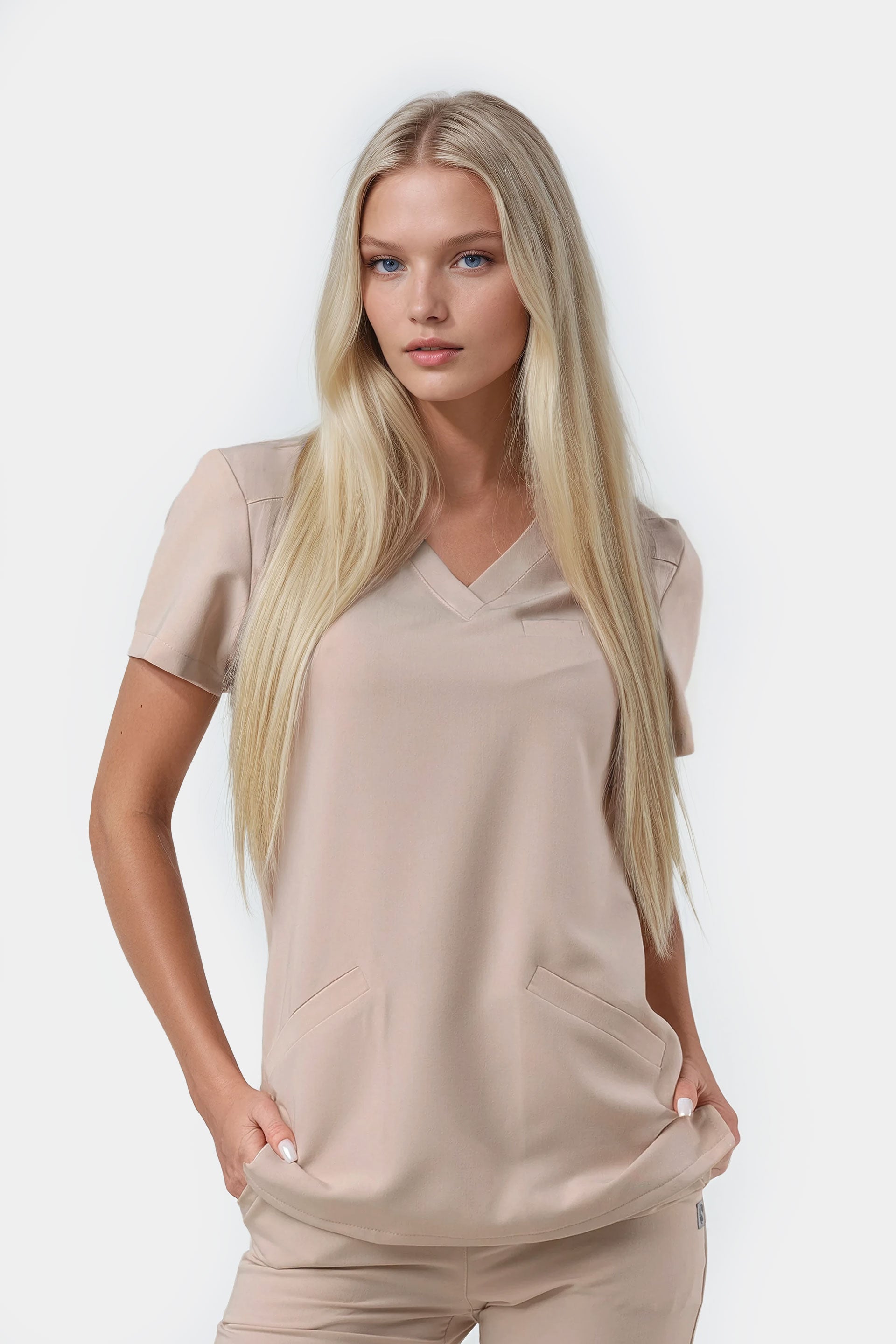 Damska bluza medyczna Stella - kolor Beige